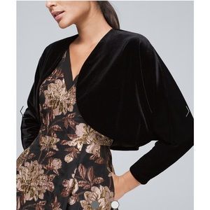 NWT WHBM Velvet Bolero in Black
